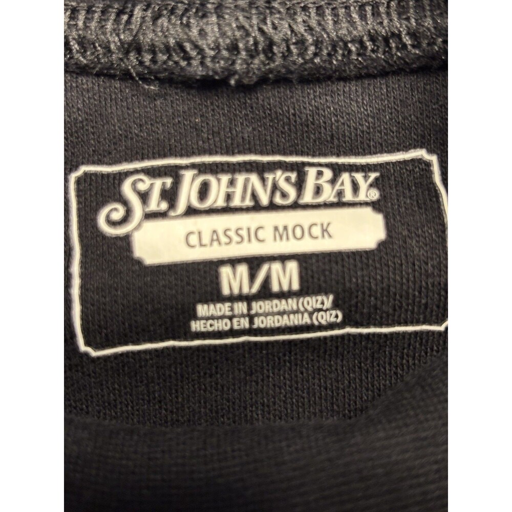 St John's Bay Women's Classic Mock Turtleneck Black Size Medium Long Sleeve - Picture 2 of 6